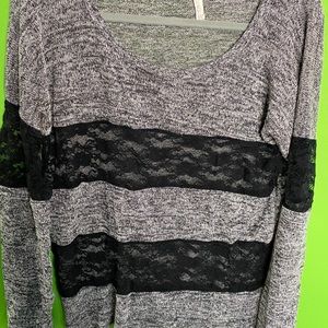 Long sleeve off the shoulder top